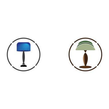 Yatak odası lambası vektör simgesi arkaplanı 