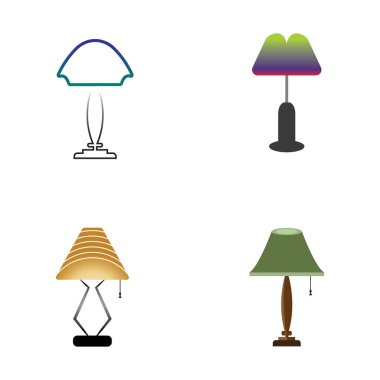 Yatak odası lambası vektör simgesi arkaplanı 