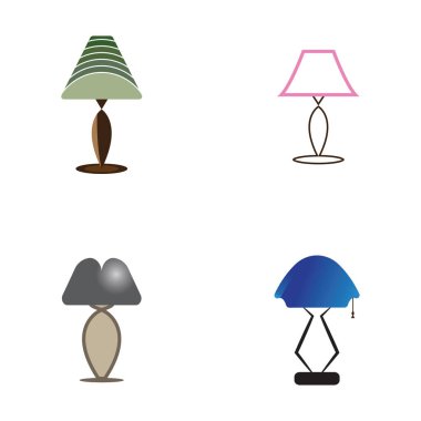 Yatak odası lambası vektör simgesi arkaplanı 