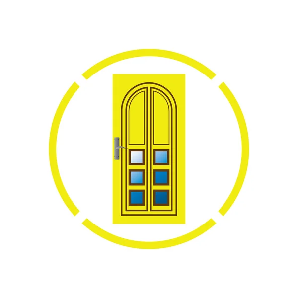 近代的なドアの玄関ドアの家のベクトル — ストックベクタ