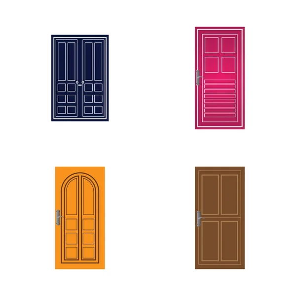 Puertas Modernas Puertas Entrada Delantera Vector Casa — Archivo Imágenes Vectoriales