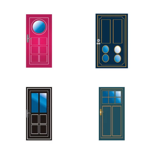 Moderne Türen Eingangstüren Haus Vektor — Stockvektor