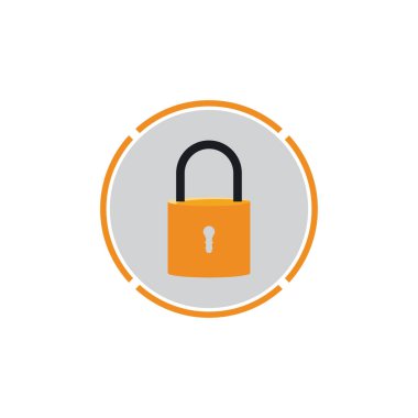 Düz kilit ikon vektör arkaplanı