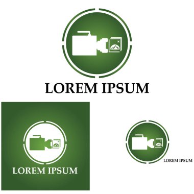 Fotoğraf simgesi vektör arka planına sahip CAMERA