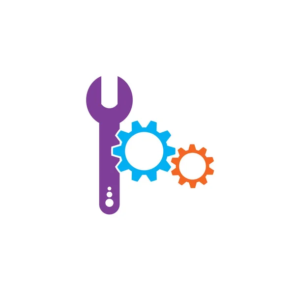 Gearwrench Vector Icon Background Template —  Vetores de Stock