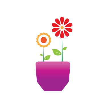 Çiçek vazosu vektör simgesi 