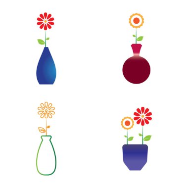Çiçek vazosu vektör simgesi 