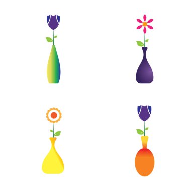 Çiçek vazosu vektör simgesi 