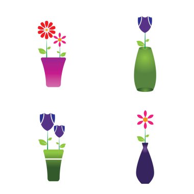 Çiçek vazosu vektör simgesi 