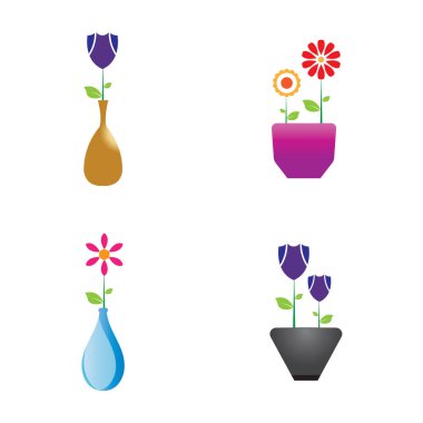 Çiçek vazosu vektör simgesi 