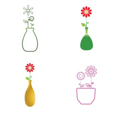 Çiçek vazosu vektör simgesi 