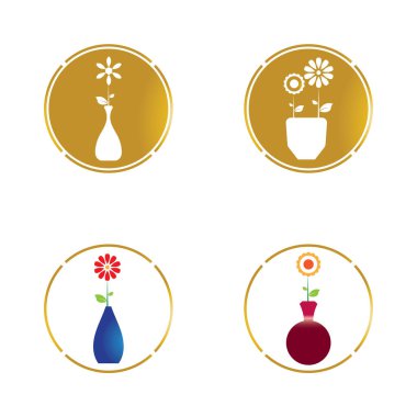 Çiçek vazosu vektör simgesi 