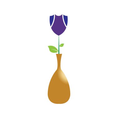 Çiçek vazosu vektör simgesi 