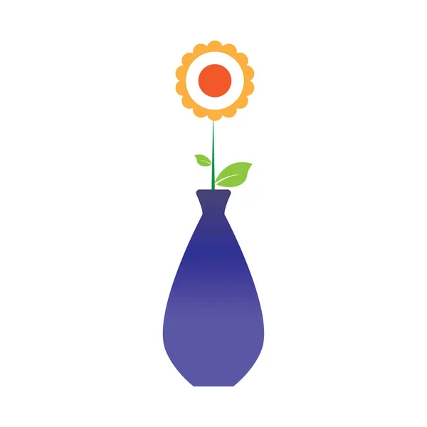 Ikona Vektoru Květinové Vázy — Stockový vektor