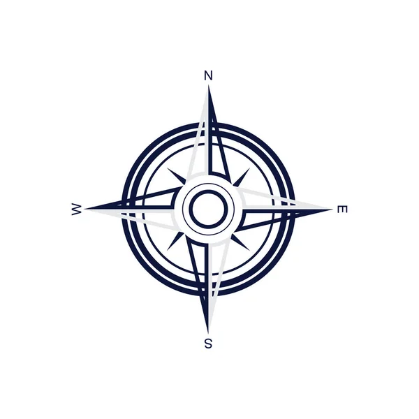 Bussola Logo Modello Icona Vettoriale Illustrazione Design — Vettoriale Stock