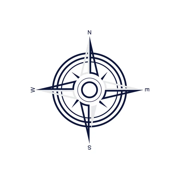 Bússola Logotipo Modelo Vetor Ícone Ilustração Design — Vetor de Stock