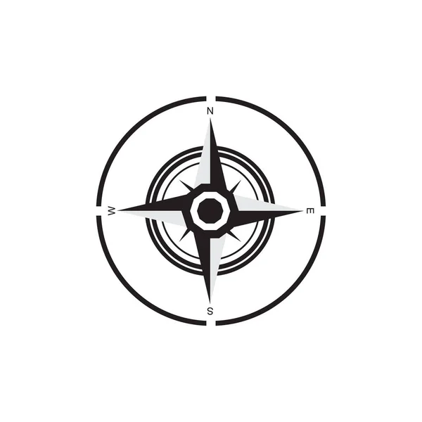 Bussola Logo Modello Icona Vettoriale Illustrazione Design — Vettoriale Stock