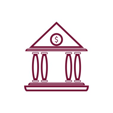 İş ve finans ikonu banka vektör çizimi 