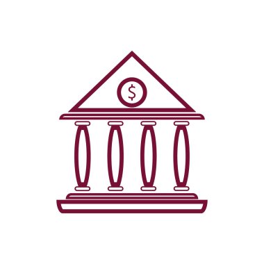 İş ve finans ikonu banka vektör çizimi 