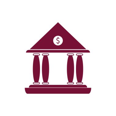 İş ve finans ikonu banka vektör çizimi 