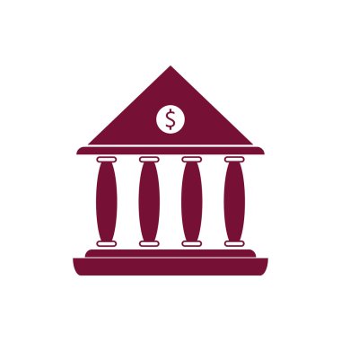 İş ve finans ikonu banka vektör çizimi 