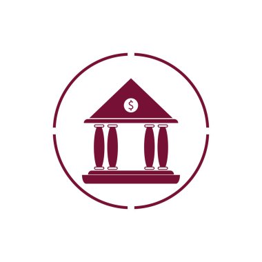 İş ve finans ikonu banka vektör çizimi 