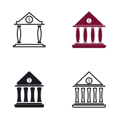İş ve finans ikonu banka vektör çizimi 