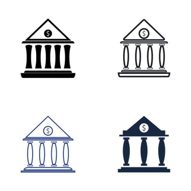 İş ve finans ikonu banka vektör çizimi 