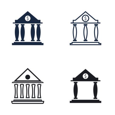İş ve finans ikonu banka vektör çizimi 