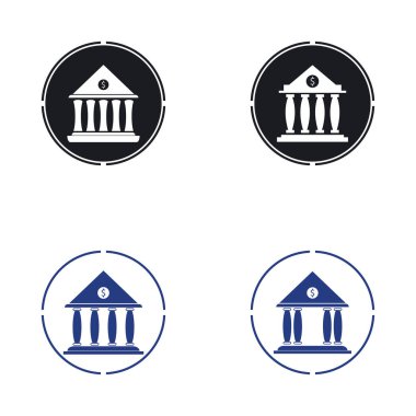 İş ve finans ikonu banka vektör çizimi 