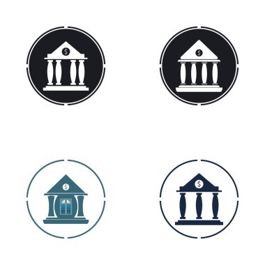 İş ve finans ikonu banka vektör çizimi 