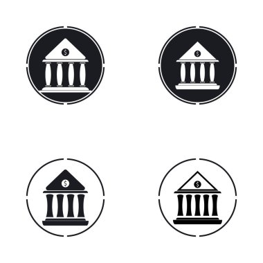İş ve finans ikonu banka vektör çizimi 