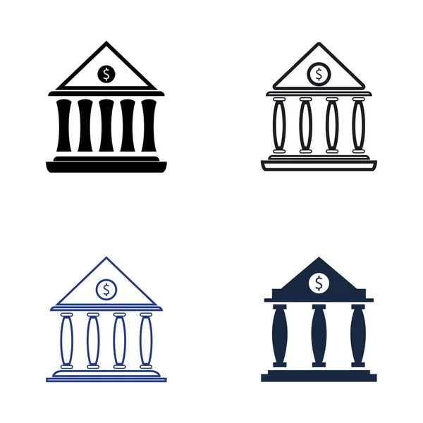 Business Finance Icon Bank Vector Illustration — Vettoriale Stock