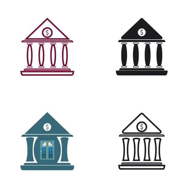 Biznes Finanse Ikona Bank Wektor Ilustracja — Wektor stockowy