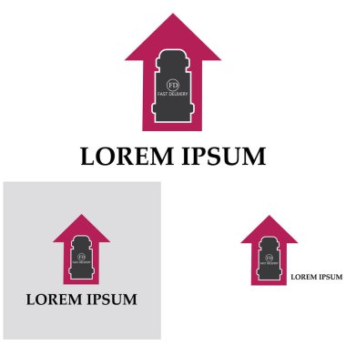 Hızlı dağıtım kamyonu ikonu vektör illüstrasyonu