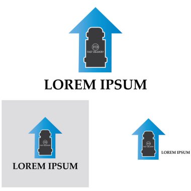 Hızlı dağıtım kamyonu ikonu vektör illüstrasyonu