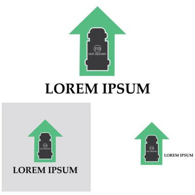 Hızlı dağıtım kamyonu ikonu vektör illüstrasyonu