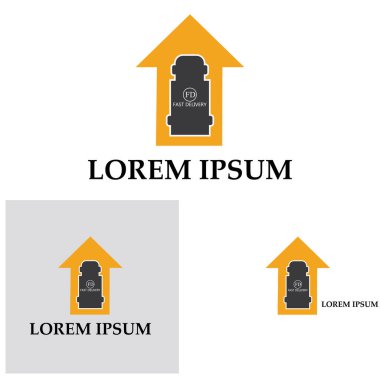 Hızlı dağıtım kamyonu ikonu vektör illüstrasyonu