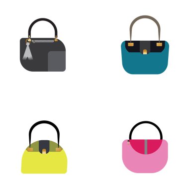 Woman bag icon vector background