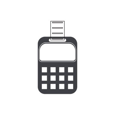 Kredi kartı makinesi. Para için ATM. Ödeme terminali illüstrasyonu