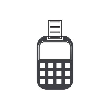 Kredi kartı makinesi. Para için ATM. Ödeme terminali illüstrasyonu