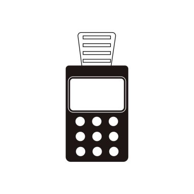 Kredi kartı makinesi. Para için ATM. Ödeme terminali illüstrasyonu