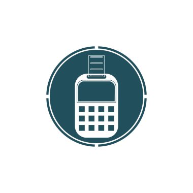 Kredi kartı makinesi. Para için ATM. Ödeme terminali illüstrasyonu