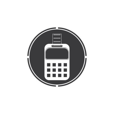 Kredi kartı makinesi. Para için ATM. Ödeme terminali illüstrasyonu