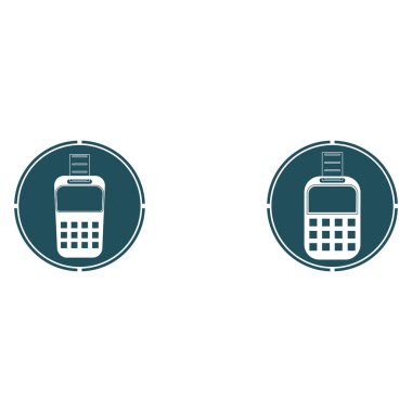 Kredi kartı makinesi. Para için ATM. Ödeme terminali illüstrasyonu