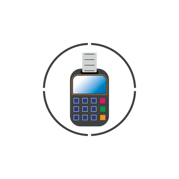 Máquina Cartão Crédito Caixa Multibanco Por Dinheiro Ilustração Terminal Pagamento — Vetor de Stock