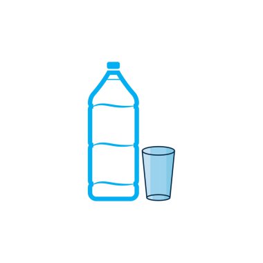 Plastik şişe ve cam vektör simgesi