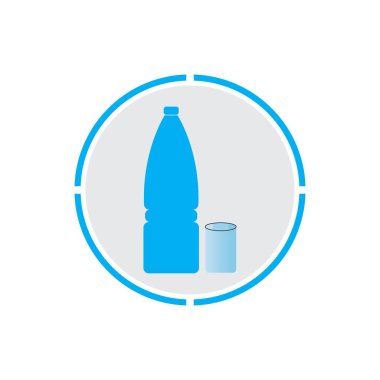 Plastik şişe ve cam vektör simgesi