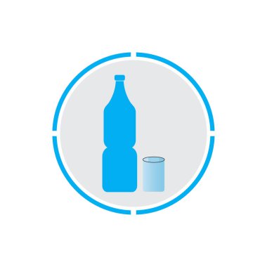 Plastik şişe ve cam vektör simgesi