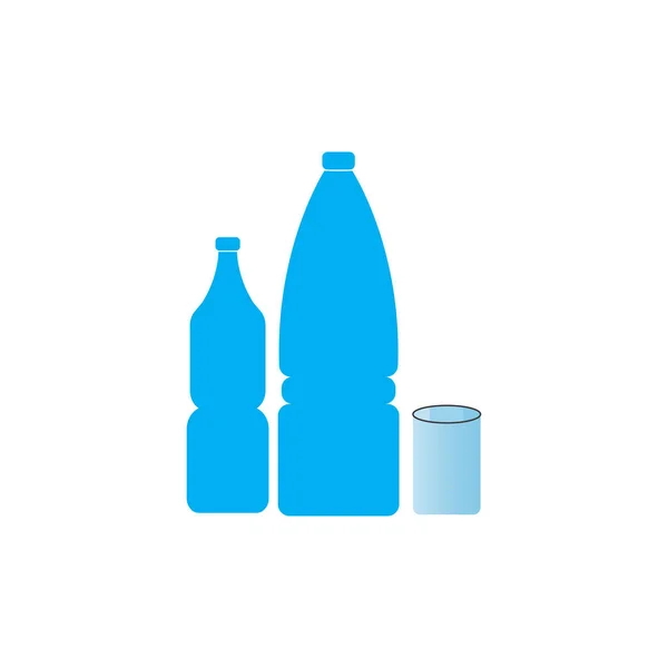 Plastic Bottle Glass Vector Icon — Vector de stock